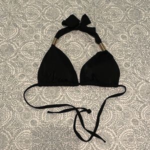 Lips Black Bikini Top